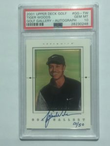 2001 Tiger Woods Upper Deck Gallery Autograph #GG-TW