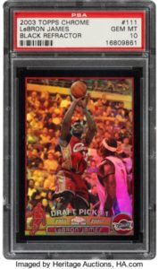 2003-04 LeBron James Topps Chrome Black Refractor Rookie Card #111