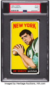 1965 Topps Joe Namath Rookie Card #122