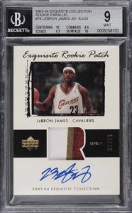 2003-04 Upper Deck Exquisite Collection LeBron James Rookie Patch Autograph AU/23 #78